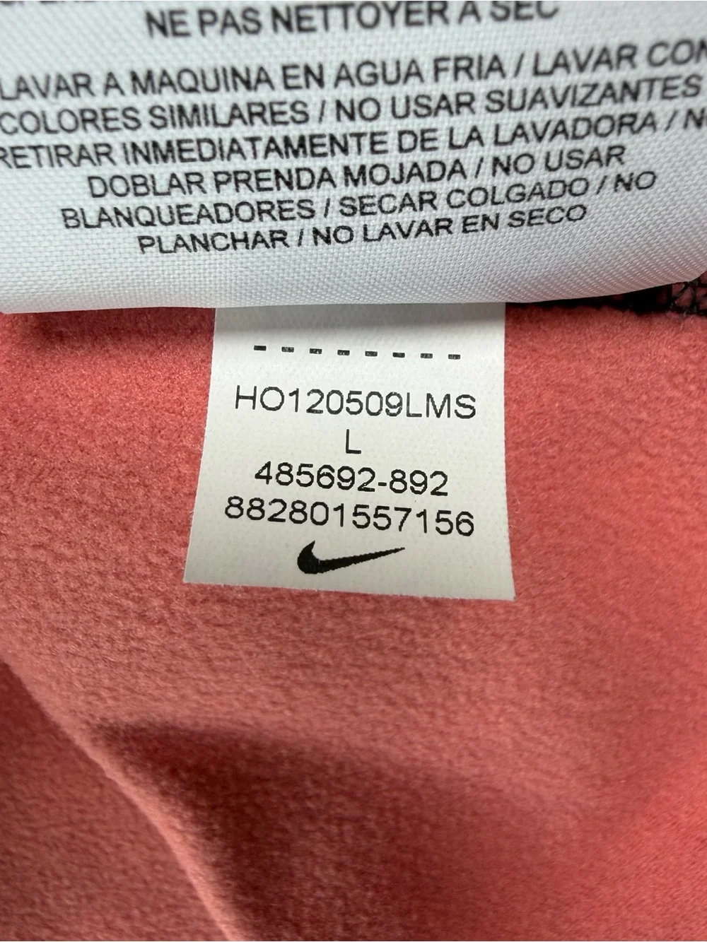 Nike Pro Dri-FIT Long-Slv Compression Top – Women’s Size L – Coral abstract
